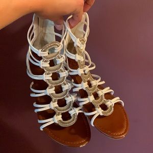 White gladiator sandals